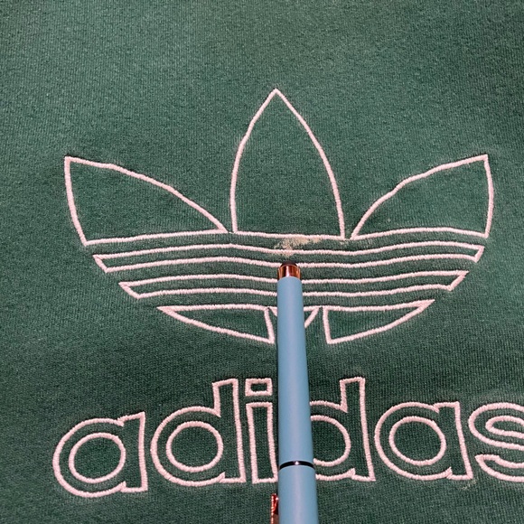 90s Adidas faded and distressed made in USA green hoodie sweater men’s XL VTG. - Picture 16 of 16
